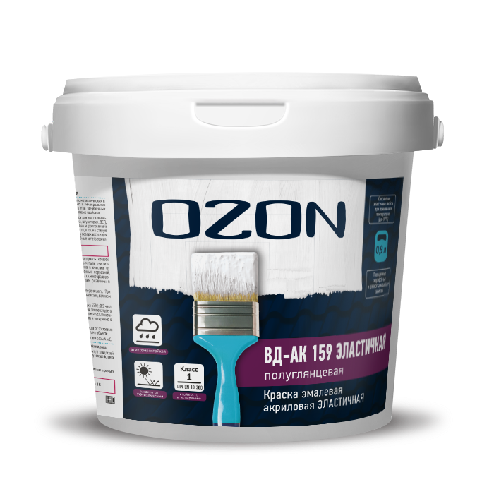 Краска резиновая эластичная OZON ВД-АК-159А-1,1 А (белая)  обычная